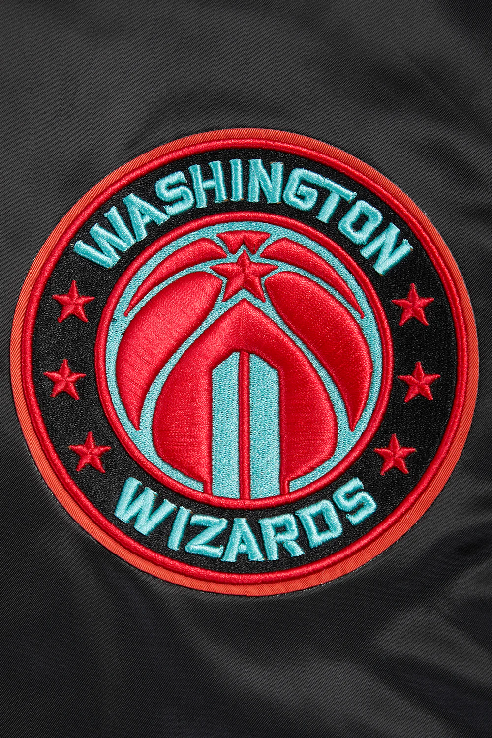 NBA WASHINGTON WIZARDS MEN'S CHEST DIAMOND RIB SATIN JACKET (BLACK) - Image 6