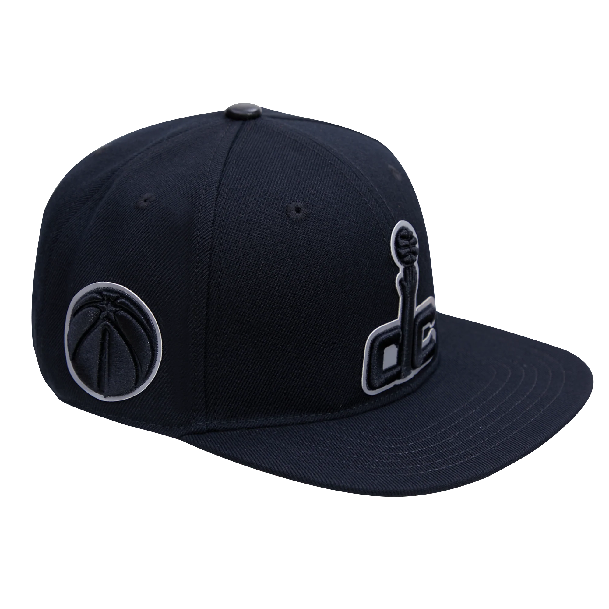 NBA WASHINGTON WIZARDS TRIPLE BLACK LOGO UNISEX SNAPBACK HAT (BLACK) - Image 2