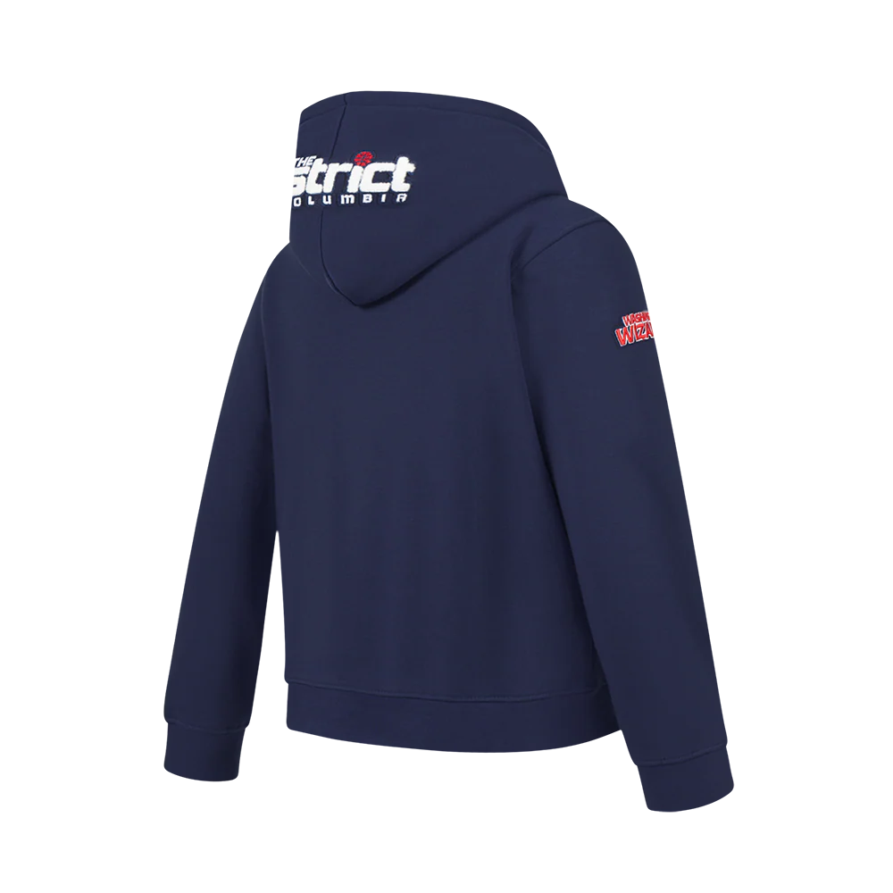 NBA WASHINGTON WIZARDS CLASSIC BIG BOYS FLEECE PULLOVER HOODIE (MIDNIGHT NAVY) - Image 4