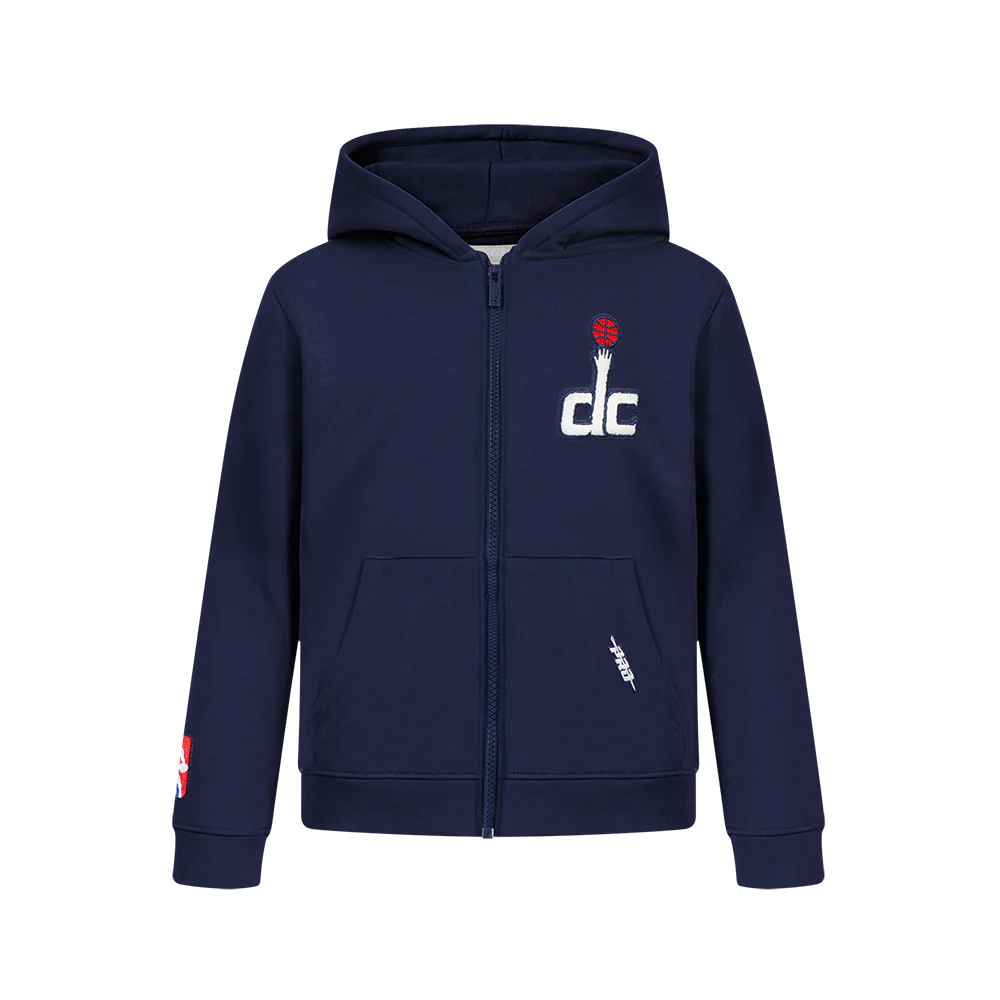 NBA WASHINGTON WIZARDS CLASSIC BIG BOYS FLC FZ PO HOODIE (MIDNIGHT NAVY)