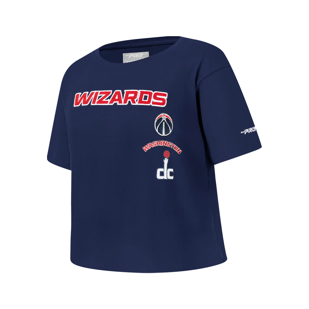 NBA WASHINGTON WIZARDS RETRO CLASSIC BIG GIRLS SHORT SLEEVE BOXY TEE (MIDNIGHT NAVY) - Image 2