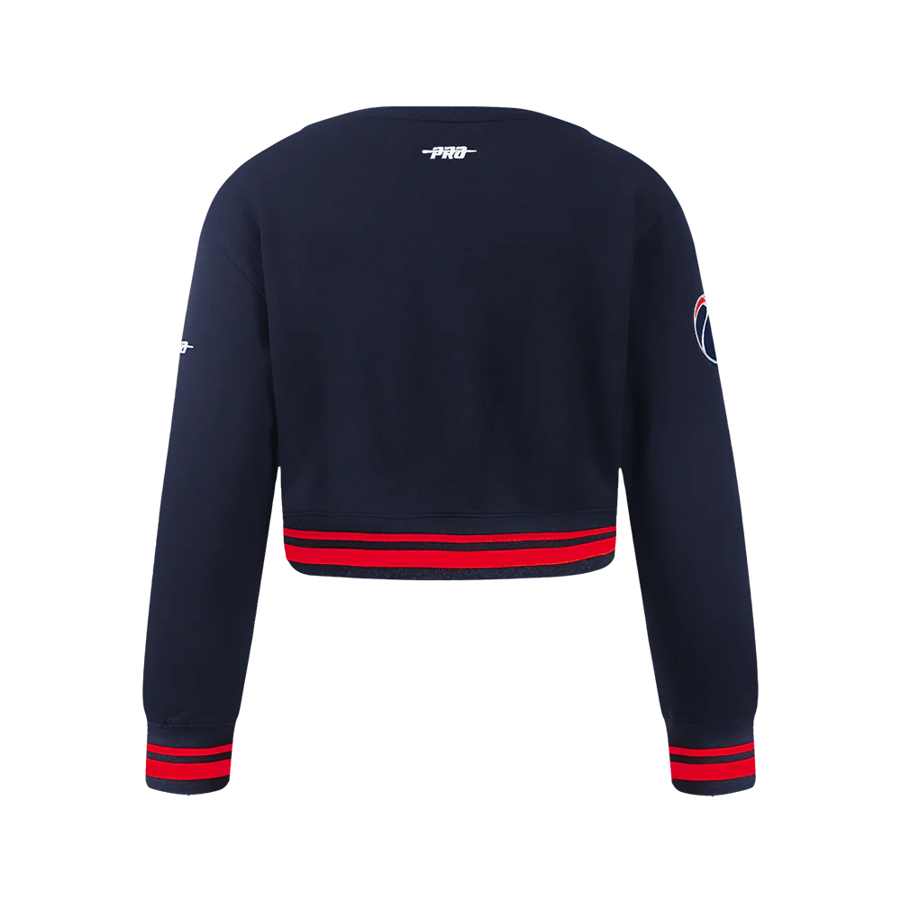 NBA WASHINGTON WIZARDS RETRO CLASSIC BIG GIRLS RIB FLEECE CREWNECK (MIDNIGHT NAVY/RED/MIDNIGHT NAVY) - Image 3