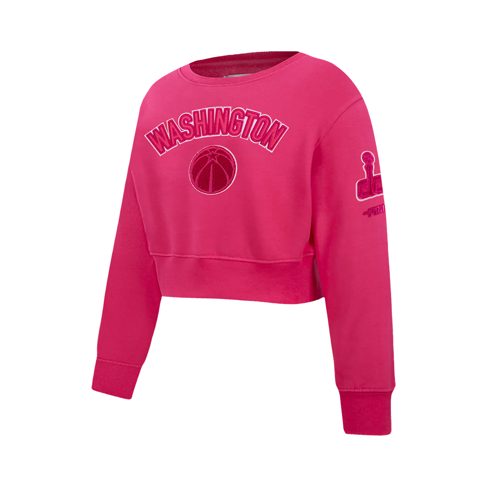 NBA WASHINGTON WIZARDS TRIPLE PINK BIG GIRLS FLC CREWNECK (BEETROOT PURPLE) - Image 2