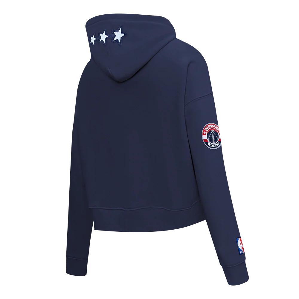 NBA WASHINGTON WIZARDS CITY EDITION 24-25 WOMEN'S FLEECE CROPPED PO HOODIE (MIDNIGHT NAVY) - Image 4