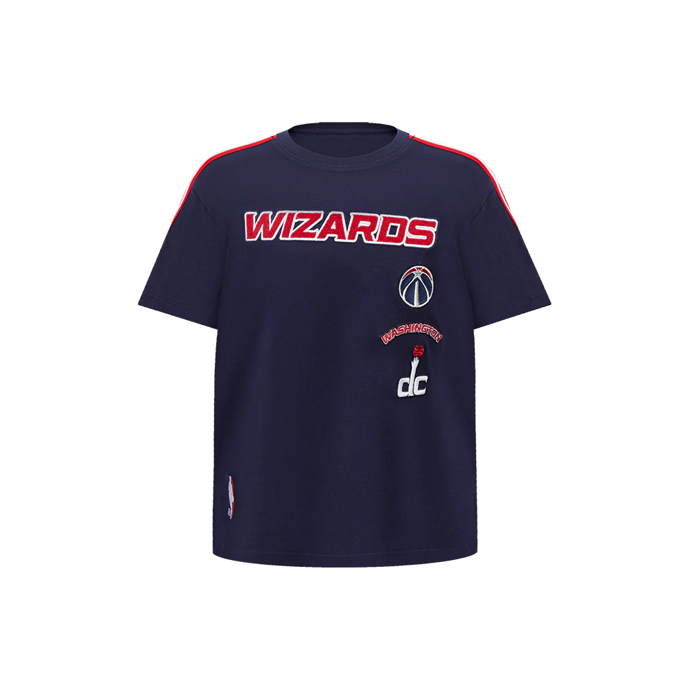 NBA WASHINGTON WIZARDS RETRO CLASSIC LITTLE BOYS SHORT SLEEVE TAPING TEE (MIDNIGHT NAVY/RED)