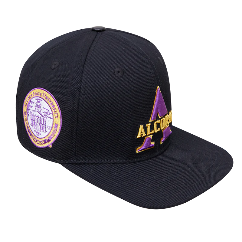 ALCORN STATE UNIVERSITY CLASSIC UNISEX WOOL SNAPBACK HAT (BLACK) - Image 2