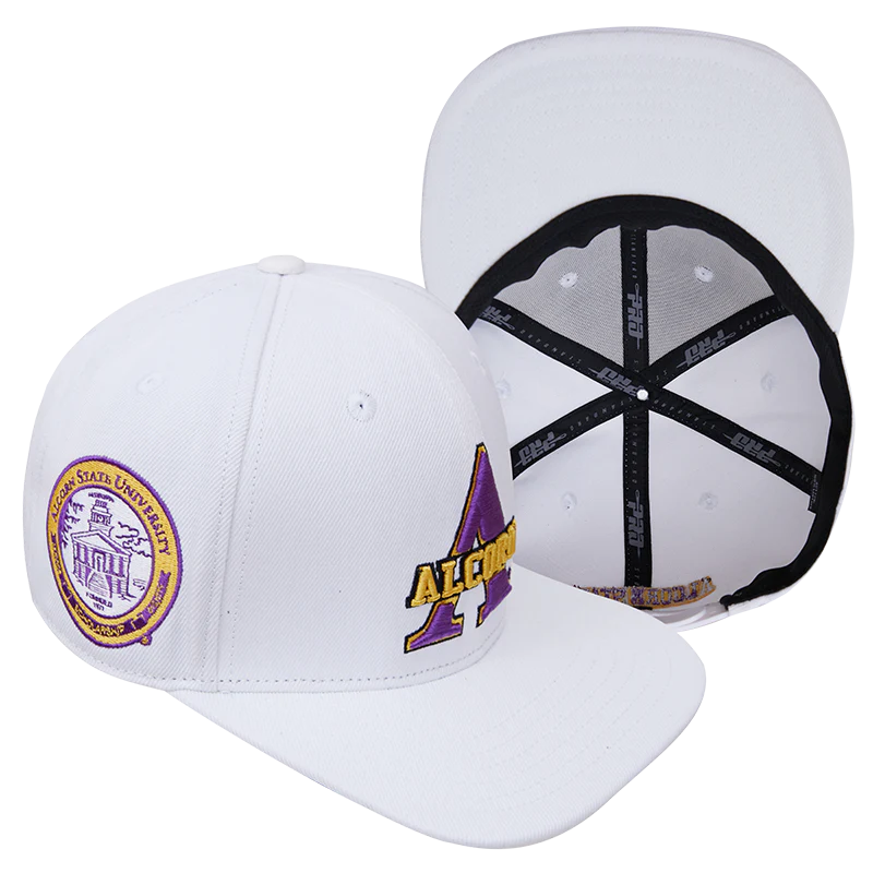 ALCORN STATE UNIVERSITY CLASSIC UNISEX WOOL SNAPBACK HAT (WHITE) - Image 6