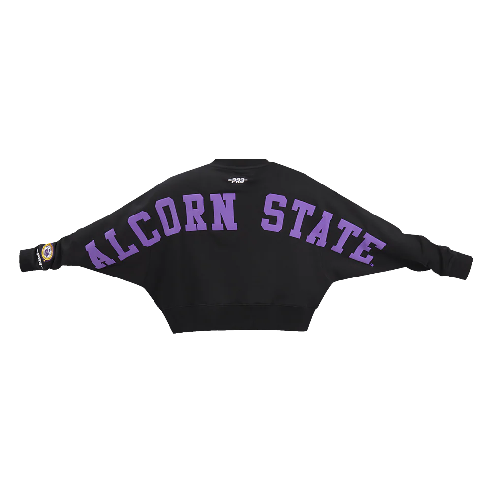 COLLEGE ALCORN STATE UNIVERSITY WINGSPAN WOMEN'S FLC CREWNECK (BLACK) - Image 5