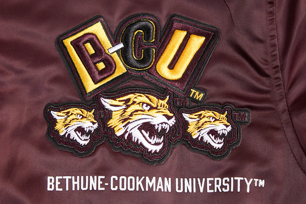 BETHUNE-COOKMAN UNIVERSITY HOMECOMING RIB MEN'S SATIN JACKET (WINE) - Image 7