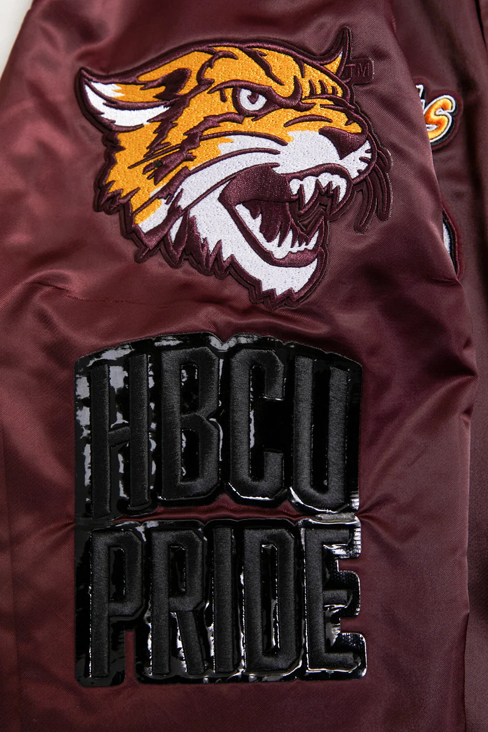 BETHUNE-COOKMAN UNIVERSITY HOMECOMING RIB MEN'S SATIN JACKET (WINE) - Image 9