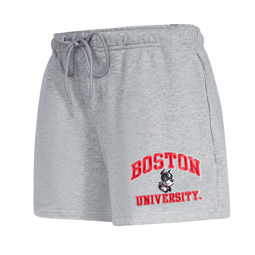 BOSTON UNIVERSITY CLASSIC WOMEN'S FLEECE SHORT (HEATHER GREY)