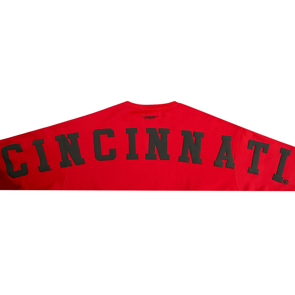 COLLEGE UNIVERSITY OF CINCINNATI WINGSPAN WOMEN'S FLC CREWNECK (RED) - Image 6