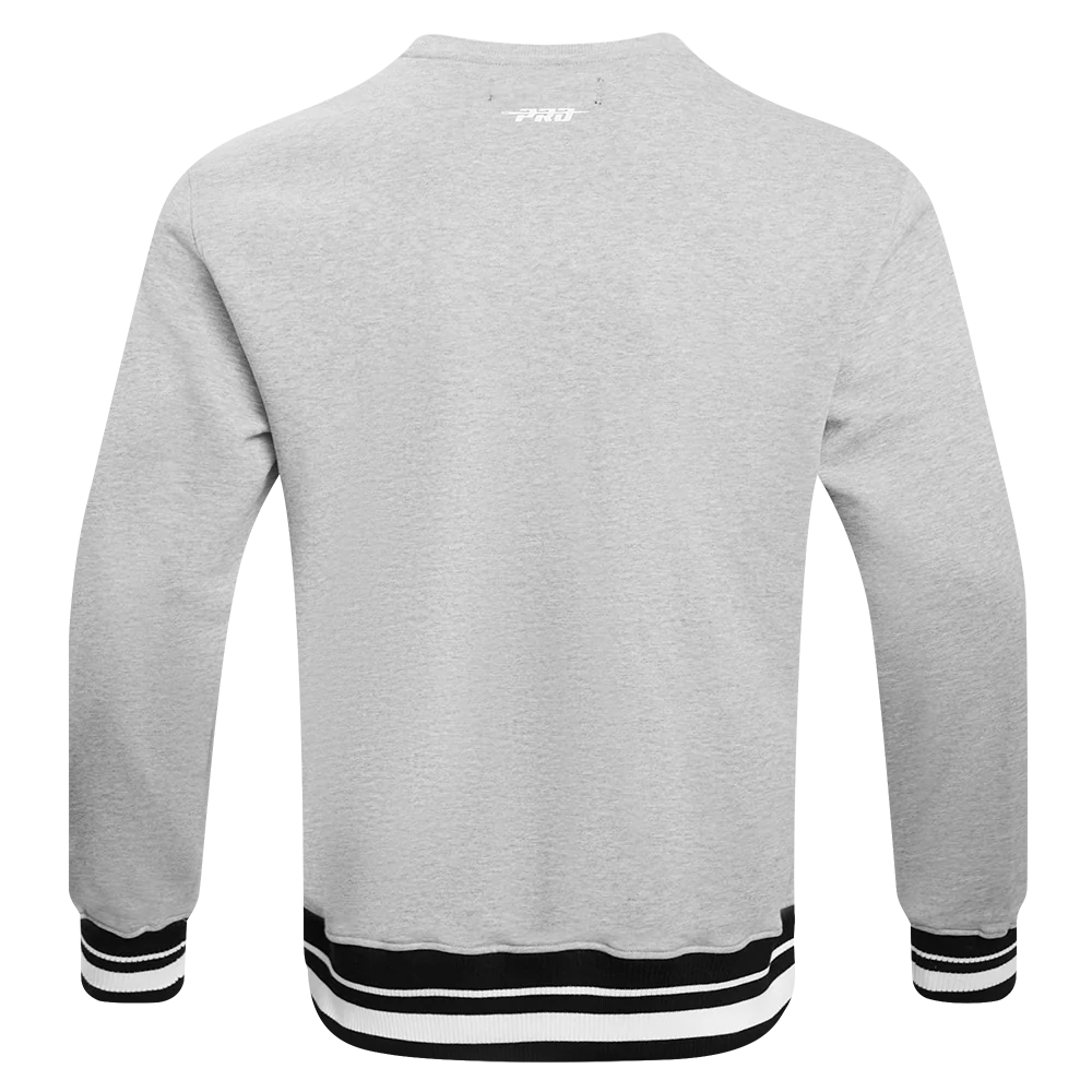 CLARK ATLANTA UNIVERSITY CLASSIC MEN'S STACKED LOGO CREWNECK (HEATHER GRAY/BLACK) - Image 3