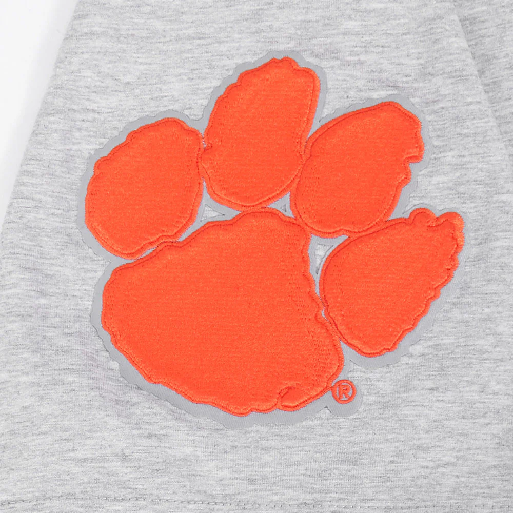 CLEMSON UNIVERSITY CLASSIC MEN'S STACKED LOGO TEE (HEATHER GREY) - Image 6