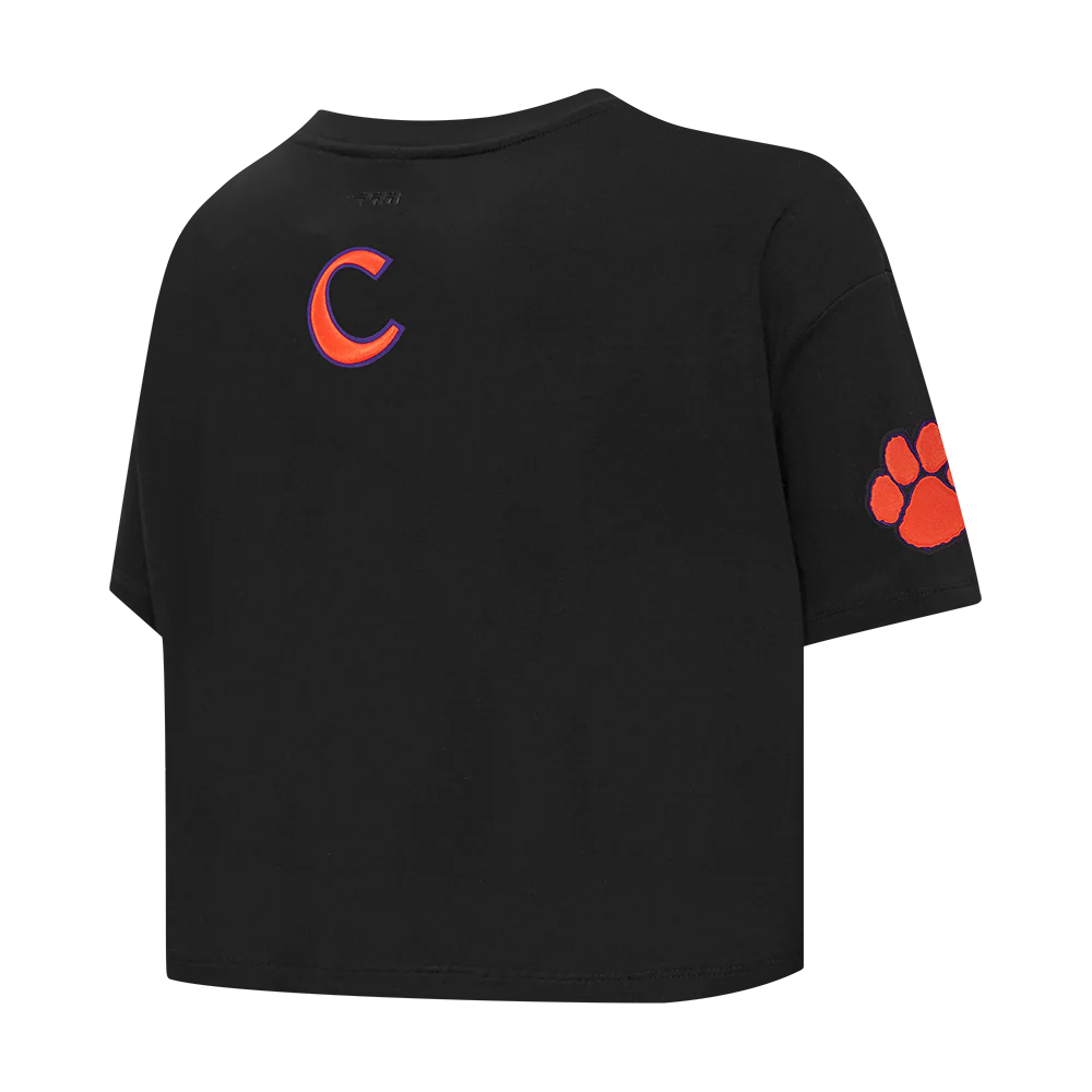 CLEMSON UNIVERSITY CLASSIC SINGLE JERSEY BOXY TEE (BLACK) - Image 6