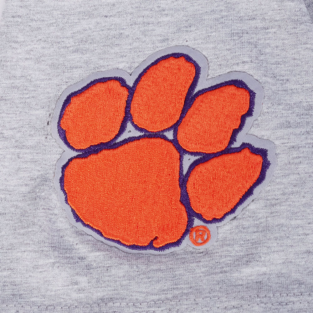 CLEMSON UNIVERSITY CLASSIC SINGLE JERSEY BOXY TEE (HEATHER GREY) - Image 6