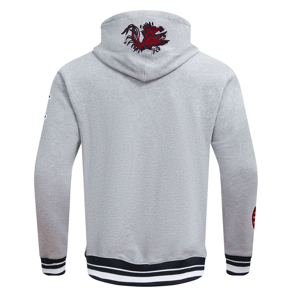 UNIVERSITY OF SOUTH CAROLINA CLASSIC MEN'S STACKED LOGO PO HOO (HEATHER GRAY/BLACK) - Image 4
