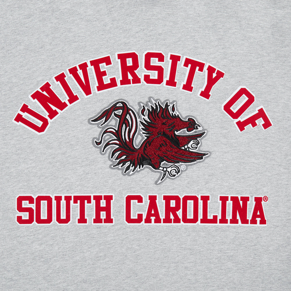 UNIVERSITY OF SOUTH CAROLINA CLASSIC MEN'S STACKED LOGO PO HOO (HEATHER GRAY/BLACK) - Image 5