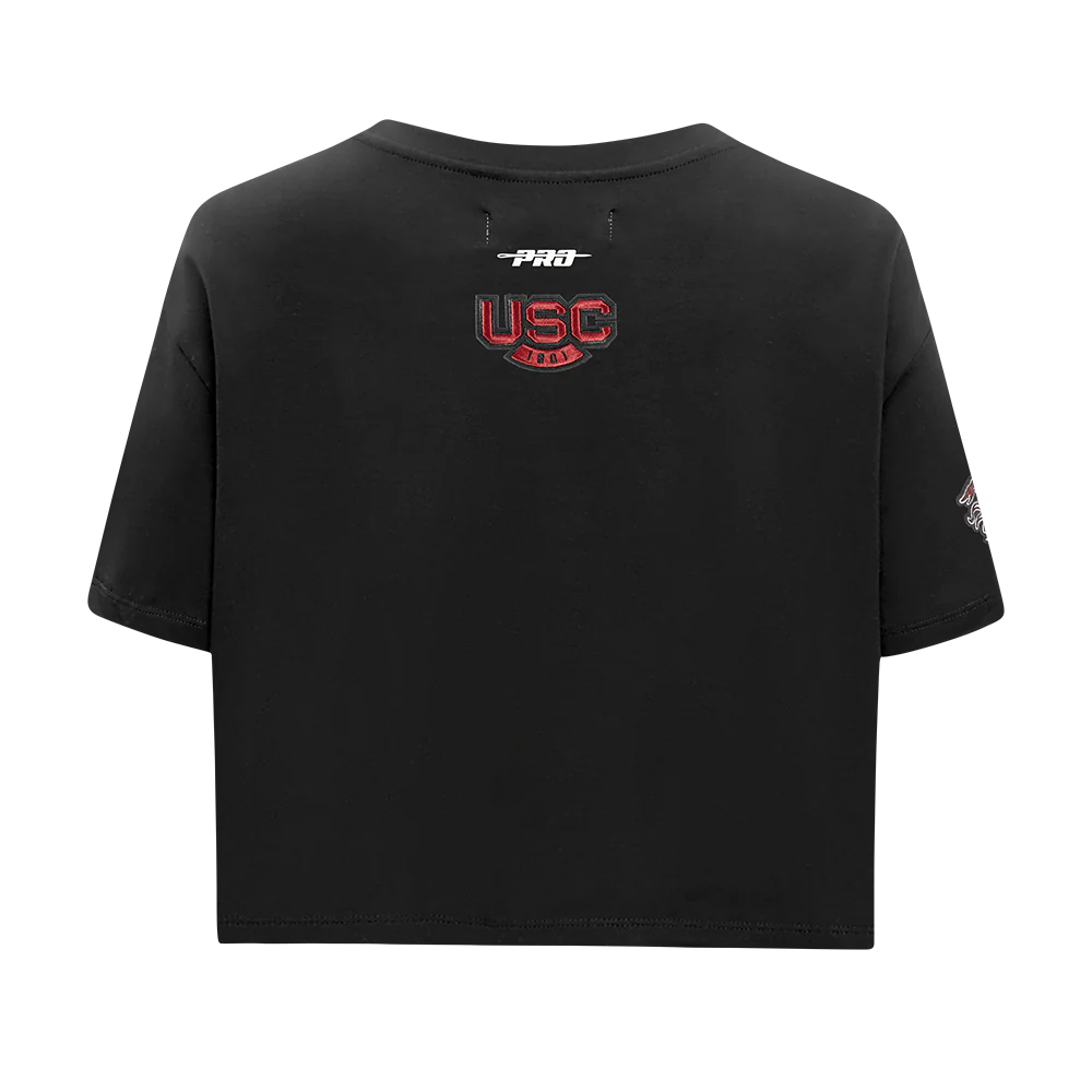 UNIVERSITY OF SOUTH CAROLINA CLASSIC WOMEN'S SINGLE JERSEY BOXY TEE (BLACK) - Image 3