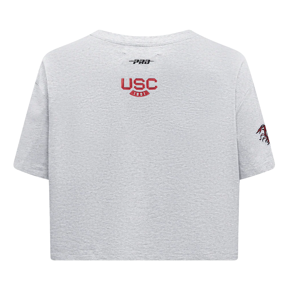 UNIVERSITY OF SOUTH CAROLINA CLASSIC WOMEN'S SINGLE JERSEY BOXY TEE (HEATHER GREY) - Image 3