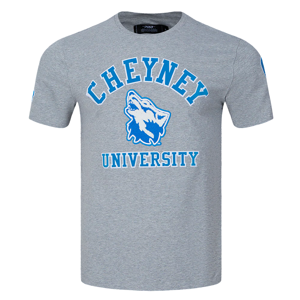 CHEYNEY UNIVERSITY CLASSIC MEN'S STACKED LOGO TEE (HEATHER GRAY/BLACK) - Image 8