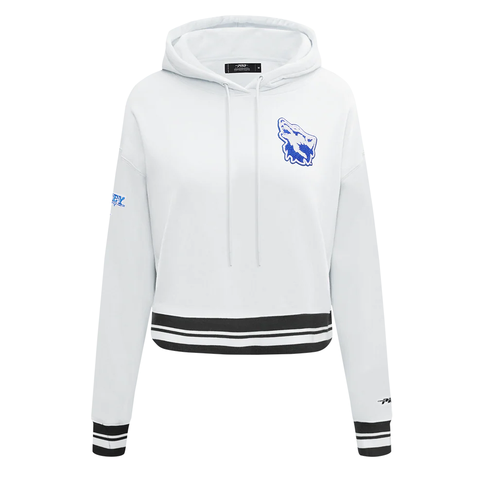 COLLEGE CHEYNEY UNIVERSITY OF PENNSYLVANIA CLASSIC WOMEN'S RIB FLC CROPPED P (WHITE/BLACK)