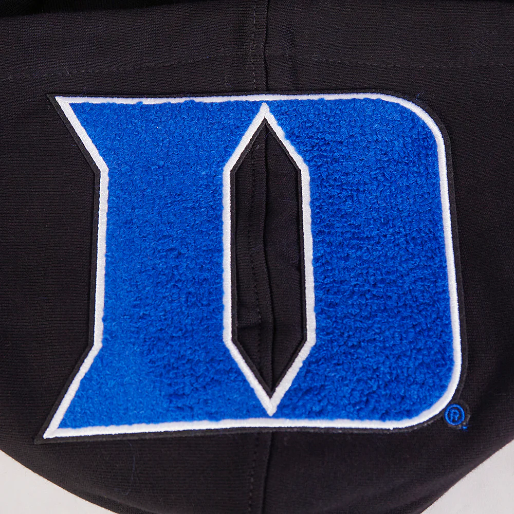 DUKE UNIVERSITY CLASSIC MEN'S STACKED LOGO PULLOVER HOODIE (BLACK/ROYAL BLUE/BLACK) - Image 6
