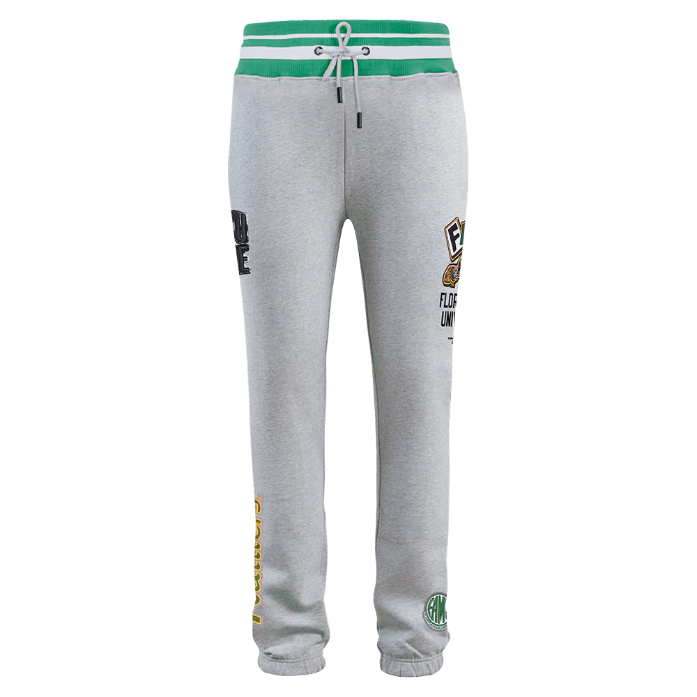 FLORIDA A&M UNIVERSITY HOMECOMING MEN'S RIB SWEATPANT (HEATHER GREY/GREEN) - Image 2
