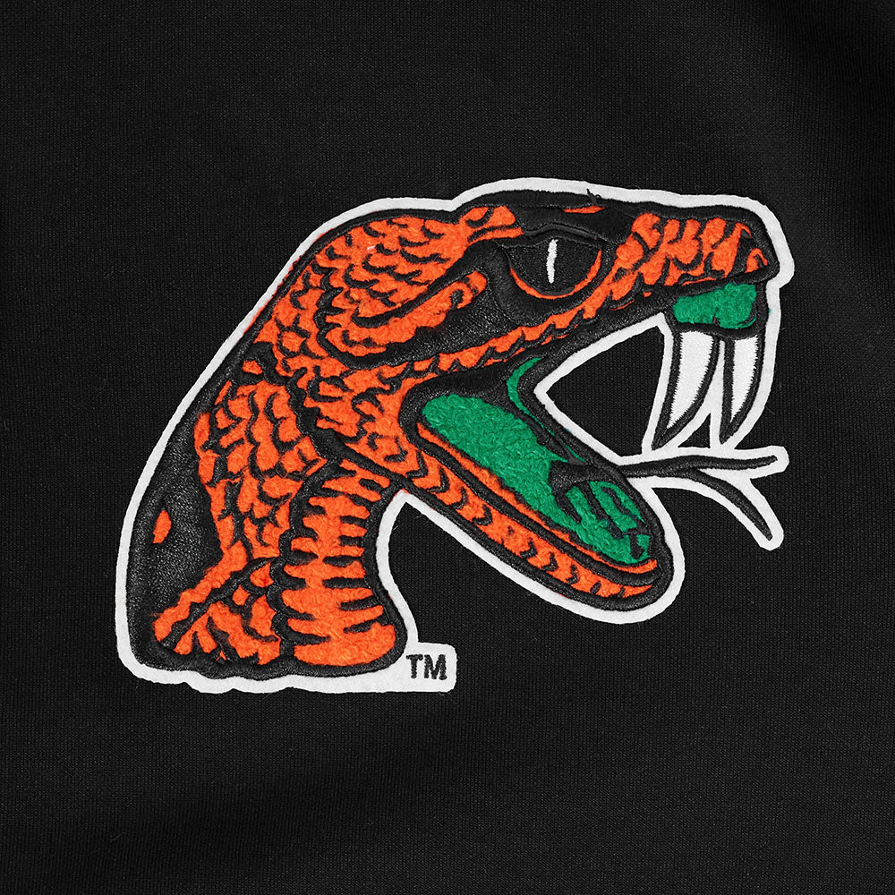 FLORIDA A&M UNIVERSITY CLASSIC MEN'S FULL ZIP PULLOVER HOODIE (BLACK) - Image 7