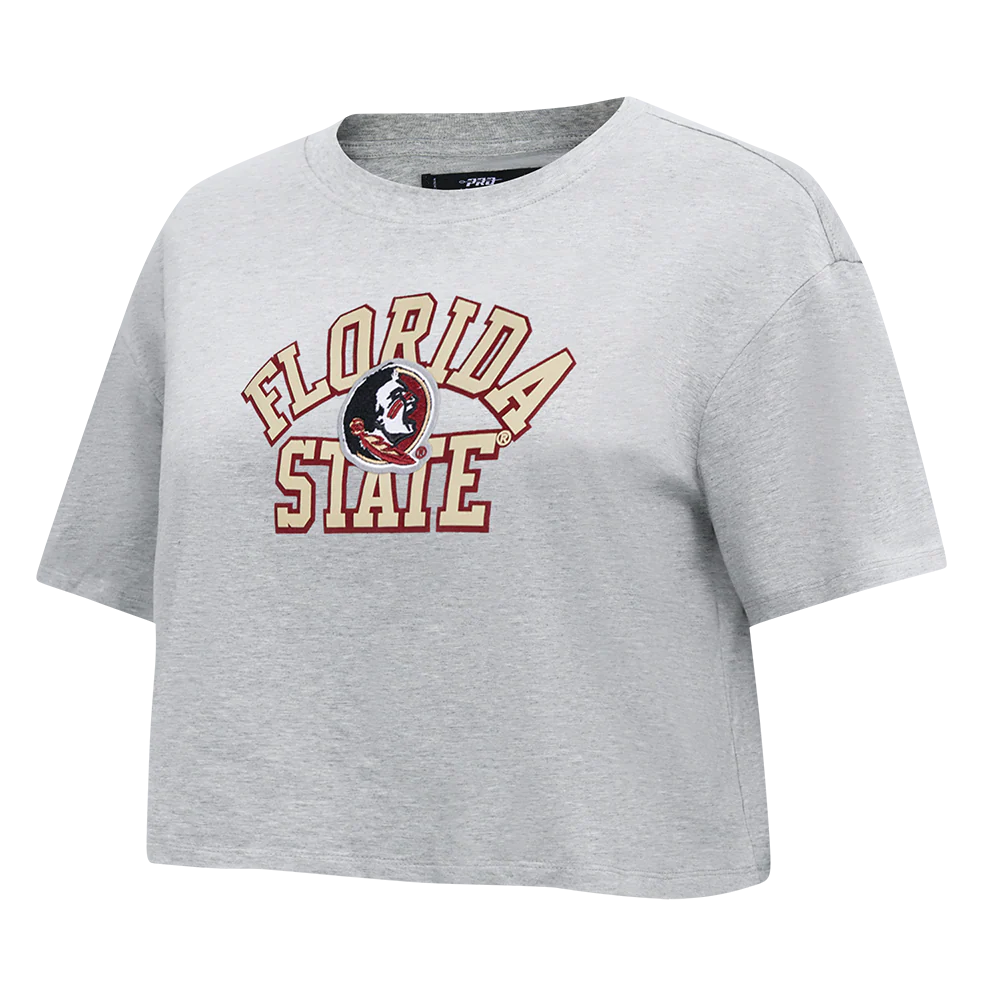 FLORIDA STATE UNIVERSITY CLASSIC SINGLE JERSEY BOXY TEE (HEATHER GREY) - Image 2