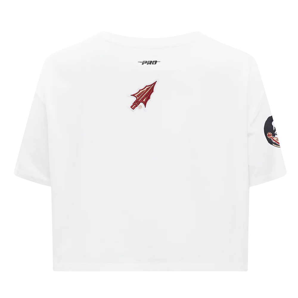 FLORIDA STATE UNIVERSITY CLASSIC WOMEN'S SINGLE JERSEY BOXY TEE (WHITE) - Image 5