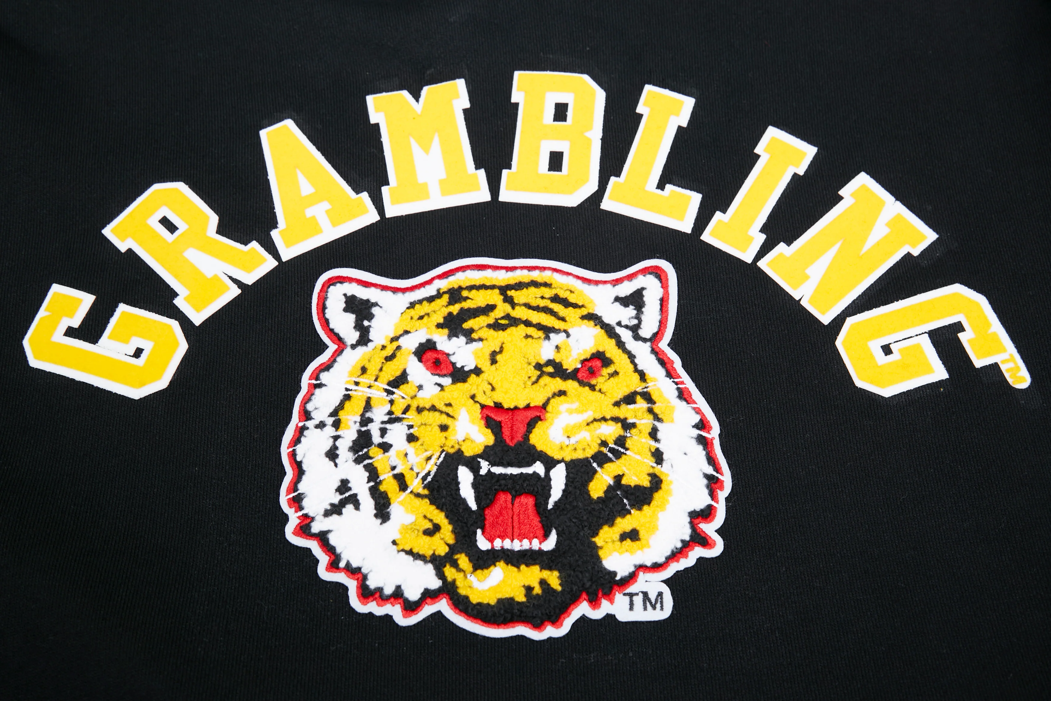 GRAMBLING STATE UNIVERSITY CLASSIC MEN'S STACKED LOGO PO HOODIE (BLACK/YELLOW) - Image 5