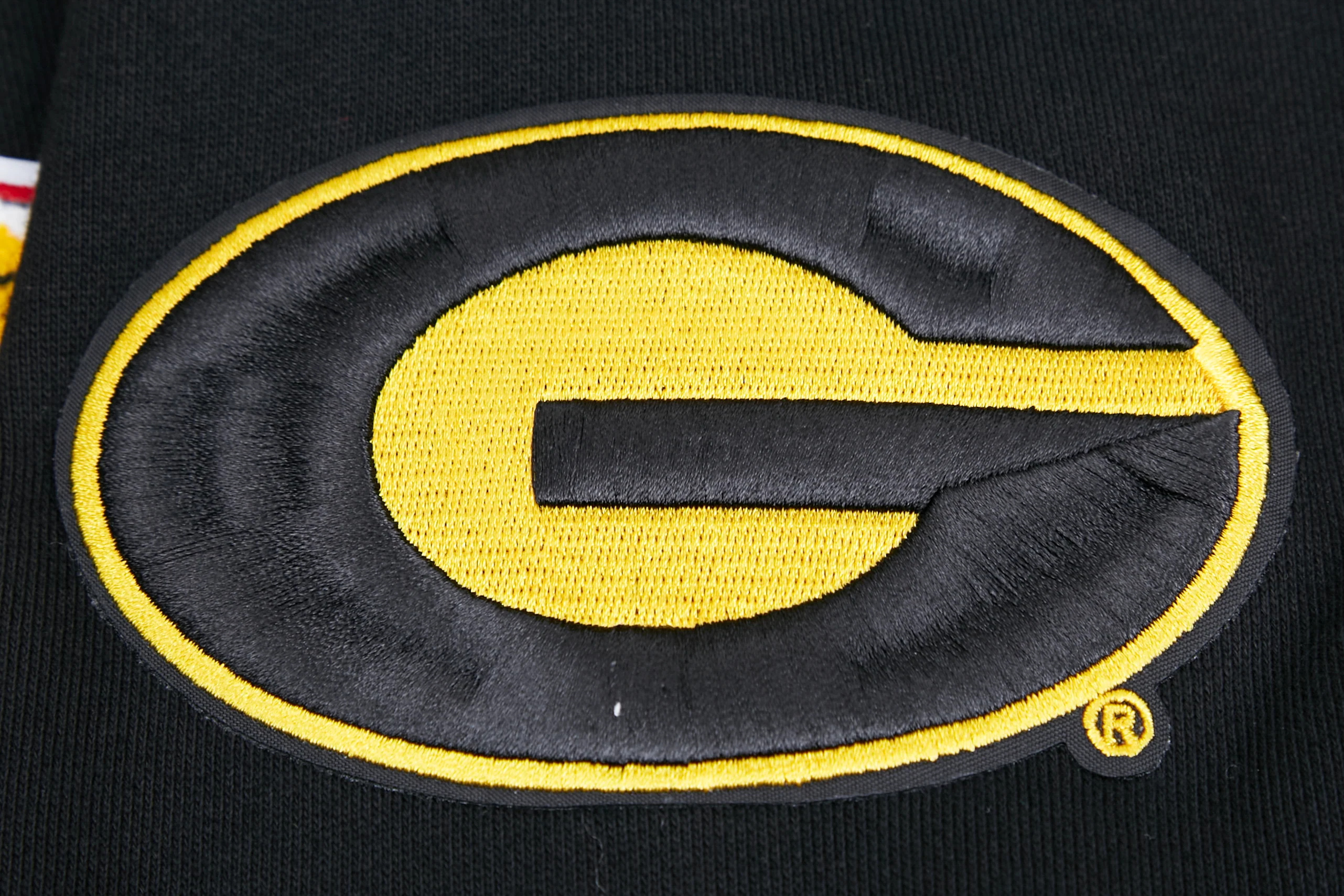 GRAMBLING STATE UNIVERSITY CLASSIC MEN'S STACKED LOGO PO HOODIE (BLACK/YELLOW) - Image 6