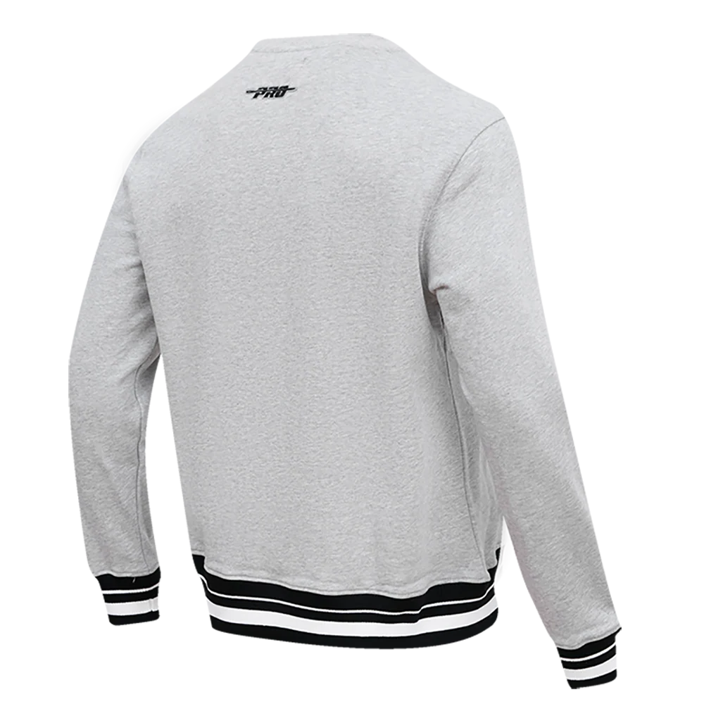 GRAMBLING STATE UNIVERSITY CLASSIC MEN'S STACKED LOGO CREWNECK (HEATHER GRAY/BLACK) - Image 2