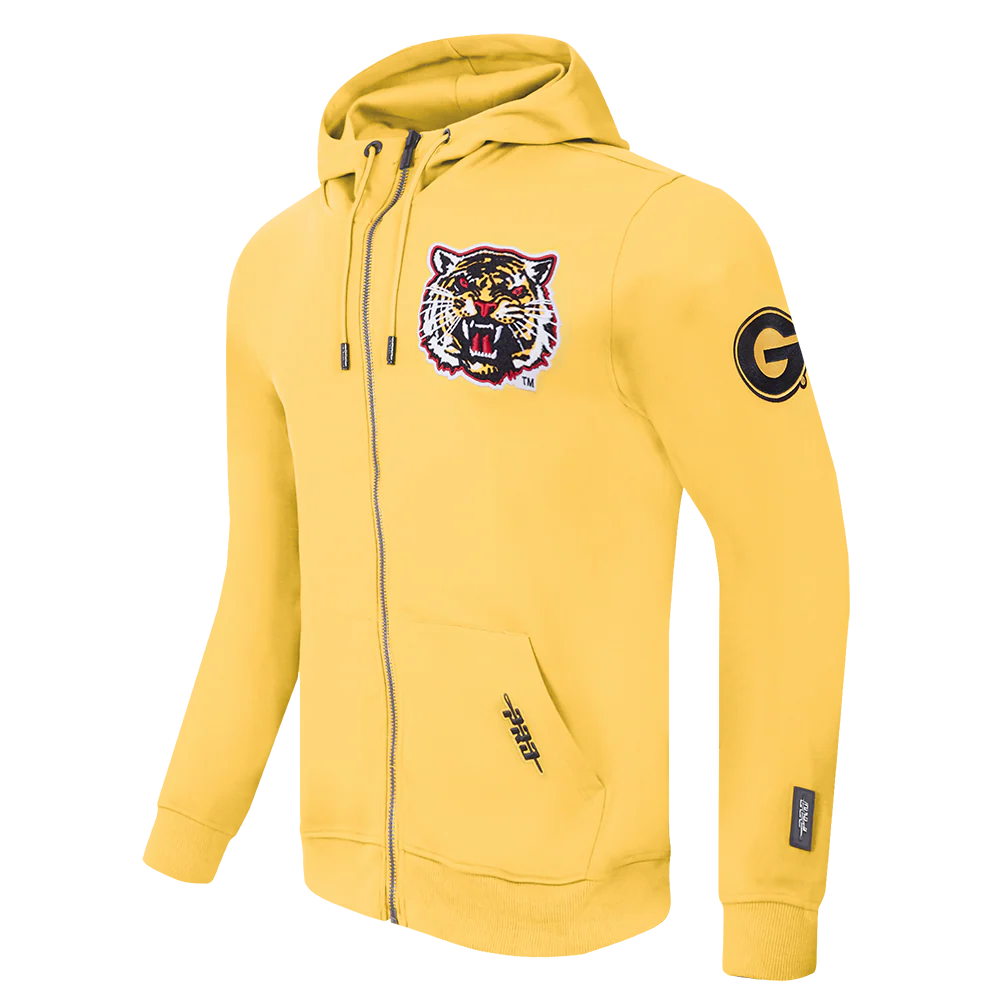 GRAMBLING STATE UNIVERSITY CLASSIC MEN'S FULL ZIP PULLOVER HOODIE (YELLOW) - Image 2