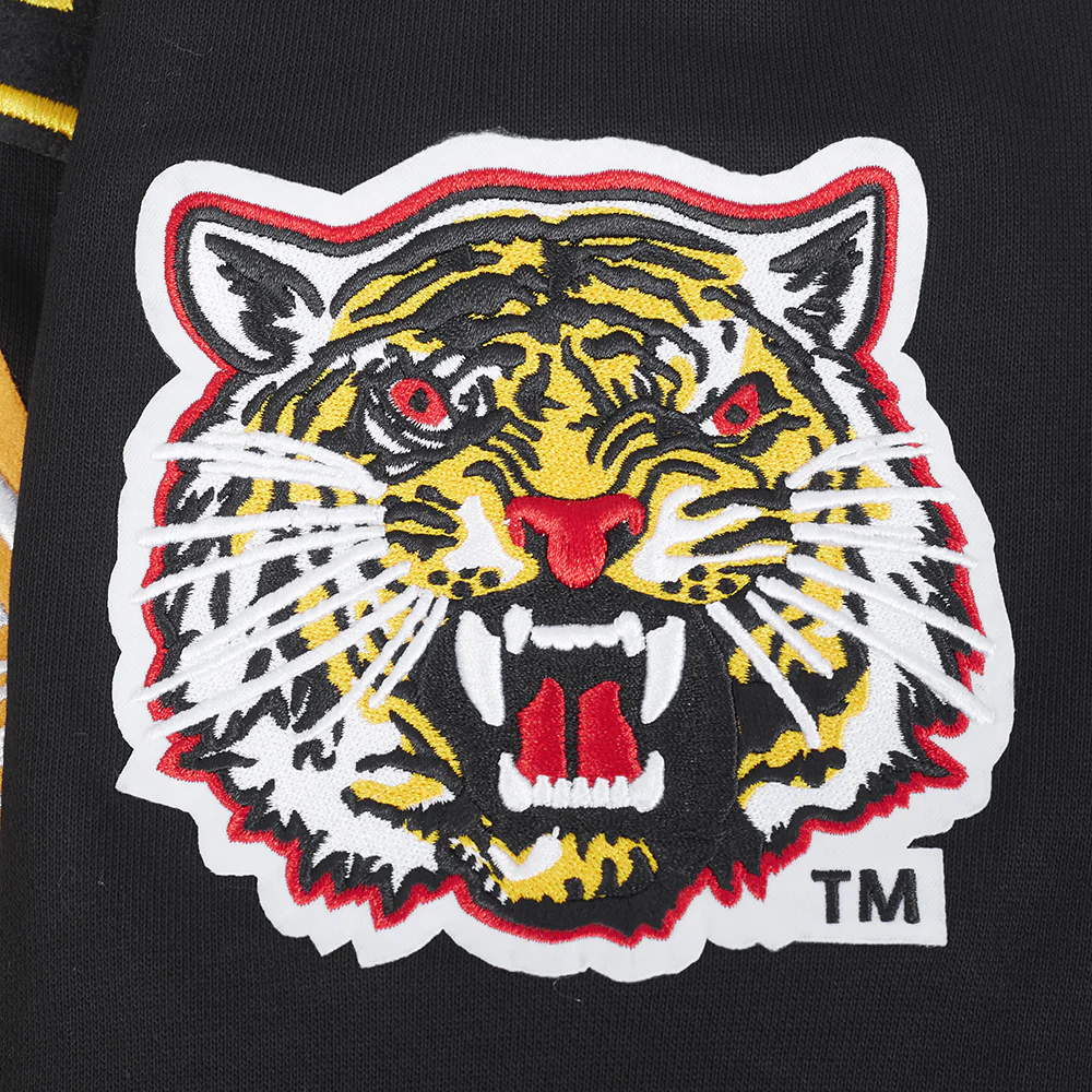 COLLEGE GRAMBLING STATE UNIVERSITY CREST EMBLEM MEN'S RIB FLC PO HOODIE (BLACK/YELLOW) - Image 7