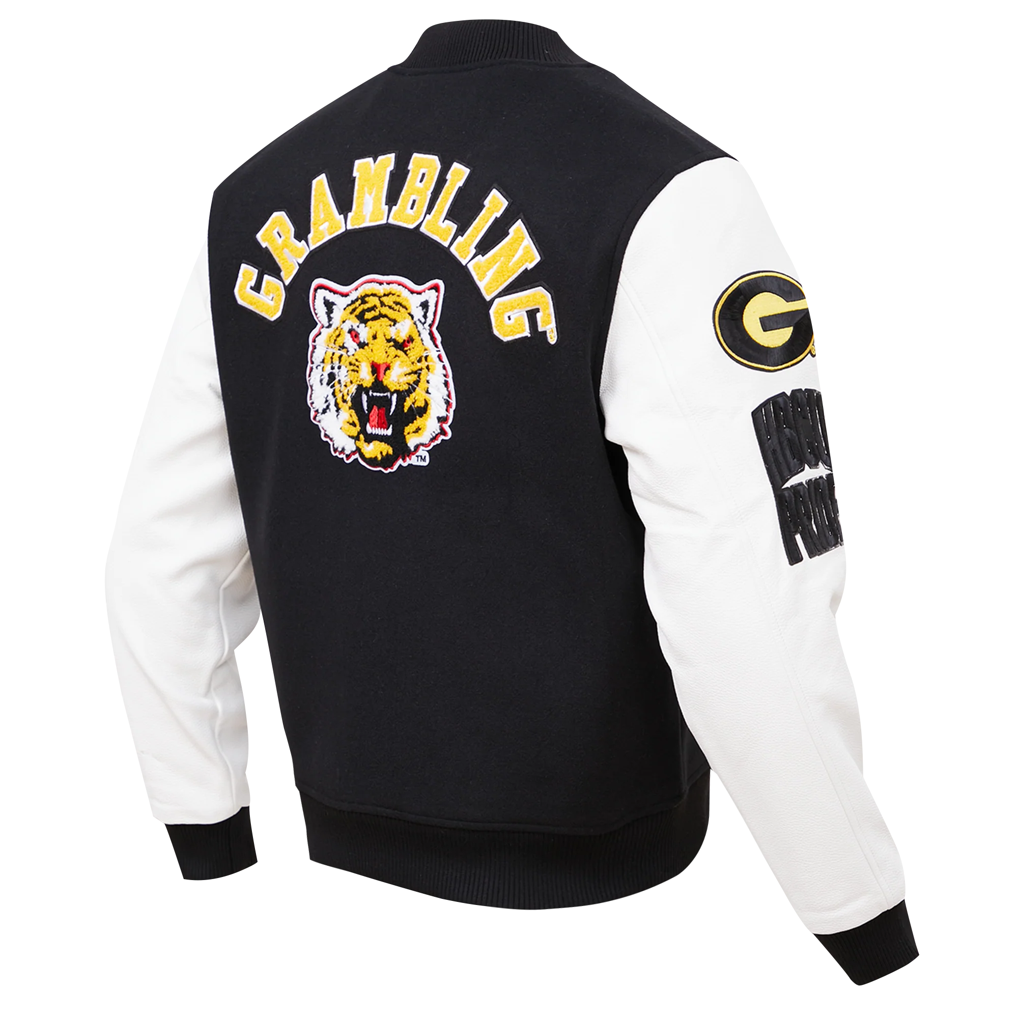 GRAMBLING STATE UNIVERSITY CLASSIC WOOL VARSITY JACKET (BLACK/WHITE) - Image 12