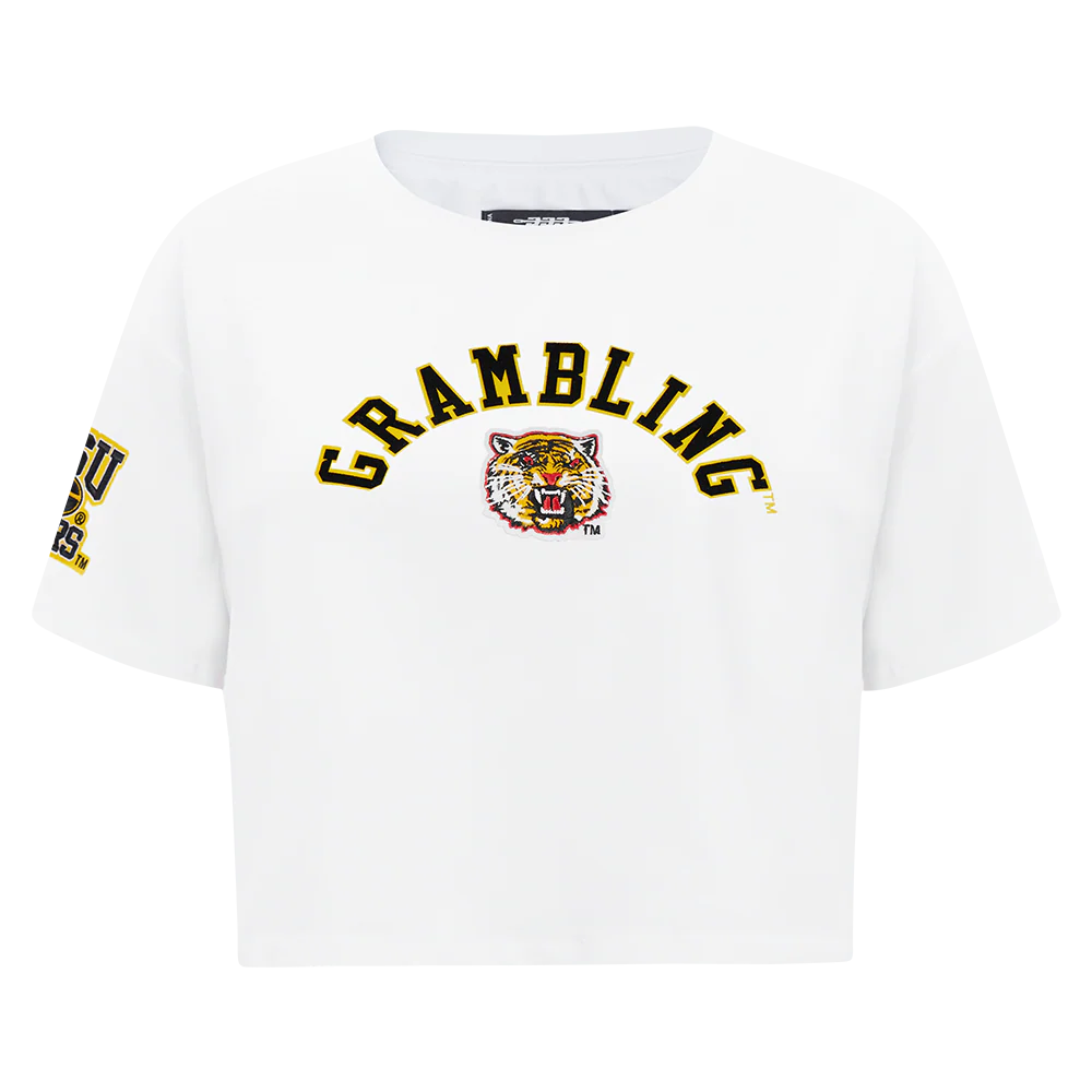 COLLEGE GRAMBLING STATE UNIVERSITY CLASSIC WOMEN'S SJ BOXY TEE (WHITE)