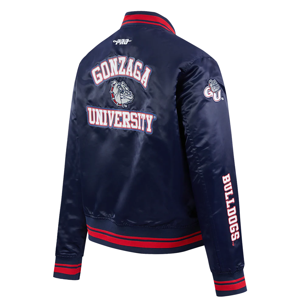 GONZAGA UNIVERSITY CLASSIC RIB SATIN JACKET (MIDNIGHT NAVY/RED/MIDNIGHT NAVY) - Image 4