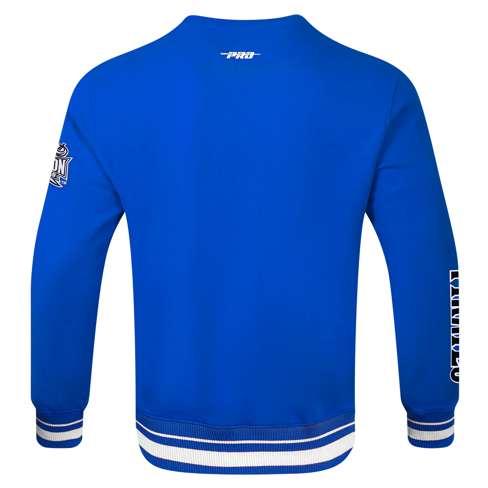 HAMPTON UNIVERSITY CLASSIC MEN'S STACKED LOGO FLEECE CREWNECK (ROYAL BLUE) - Image 3