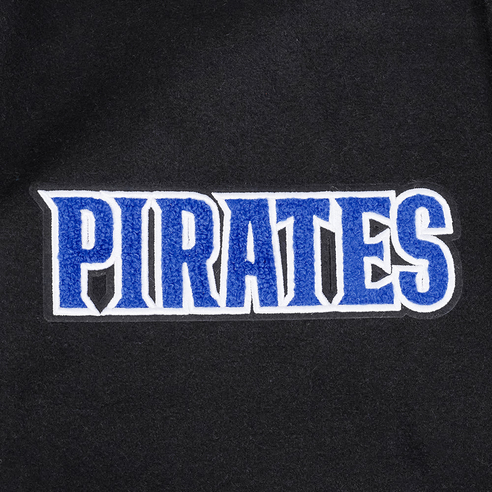 HAMPTON UNIVERSITY CLASSIC MEN'S RIB WOOL VARSITY JACKET (BLACK/ROYAL BLUE/BLACK) - Image 6