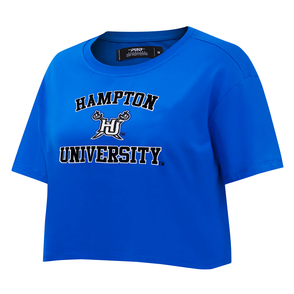 HAMPTON UNIVERSITY CLASSIC WOMEN'S SINGLE JERSEY BOXY TEE (ROYAL BLUE) - Image 2