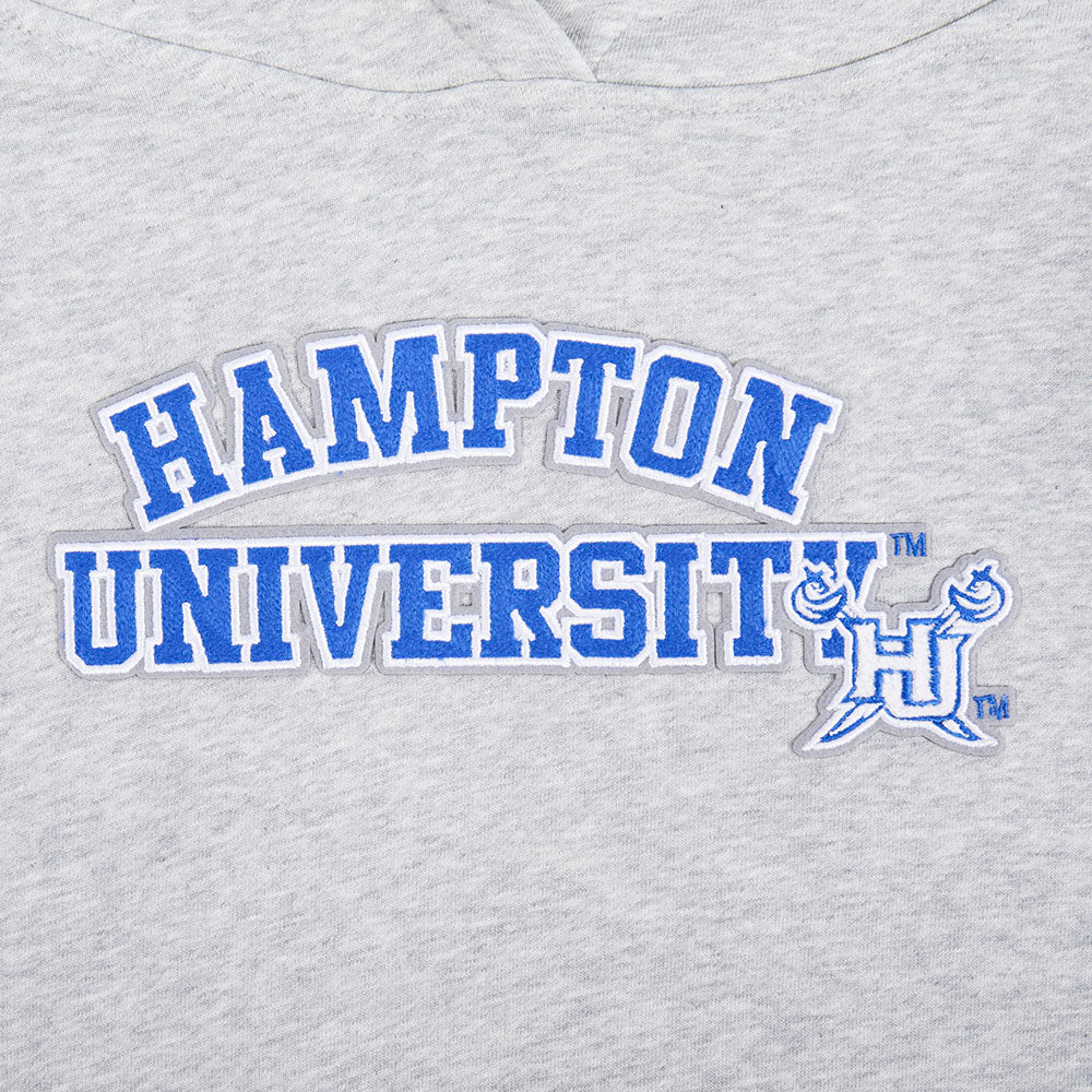 COLLEGE HAMPTON UNIVERSITY CLASSIC WOMEN'S FLC PO HOODIE (HEATHER GREY) - Image 5