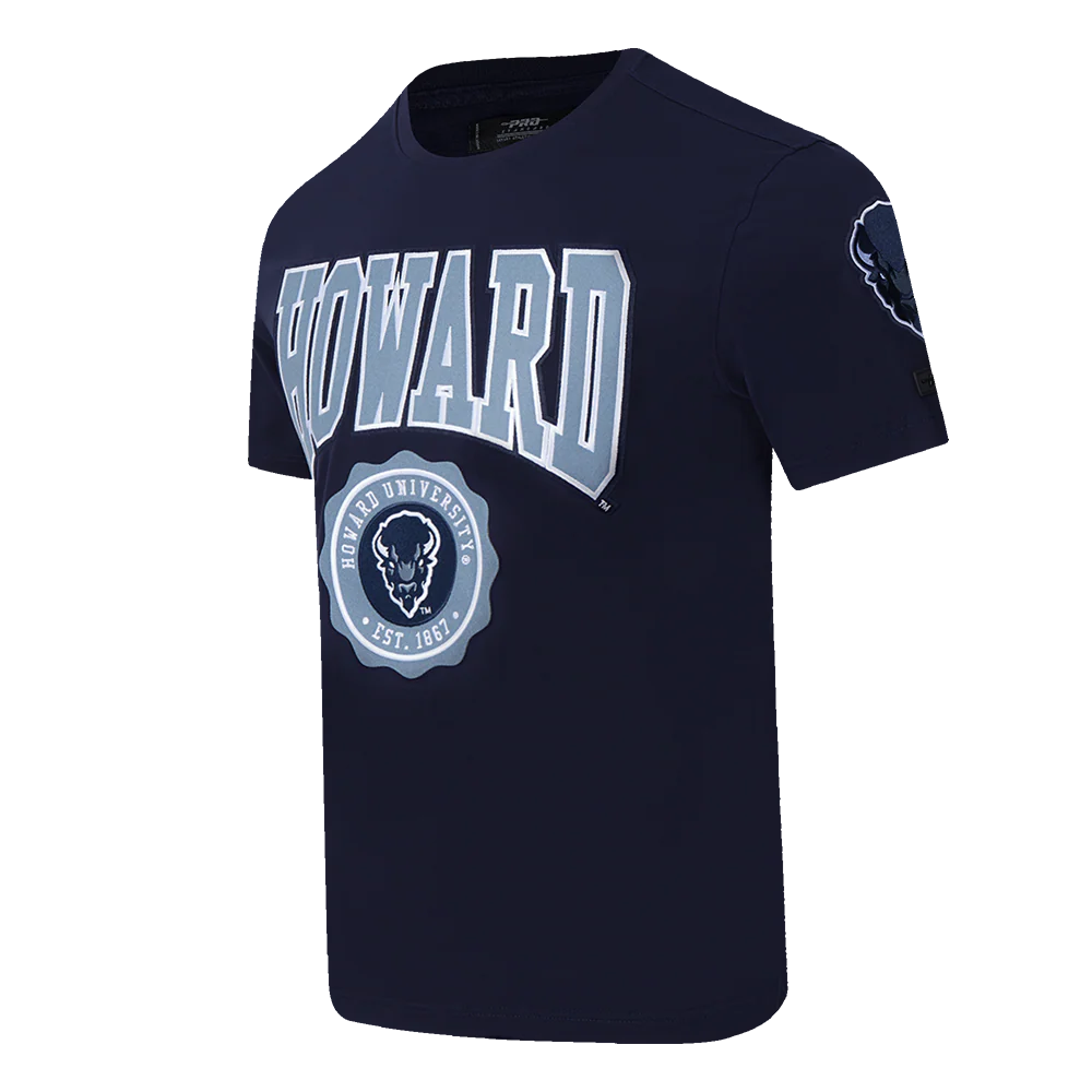 COLLEGE HOWARD UNIVERSITY CREST EMBLEM MEN'S SJ TEE (MIDNIGHT NAVY) - Image 2