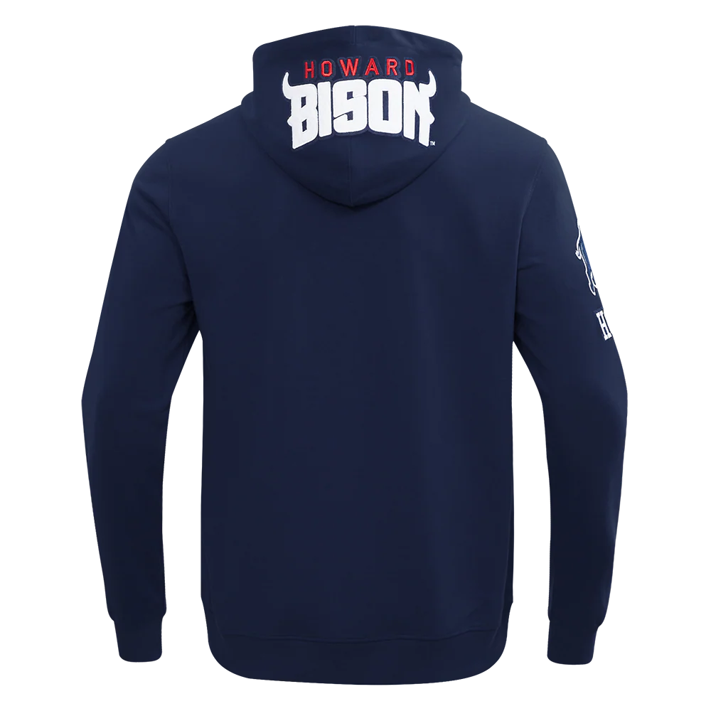 HOWARD UNIVERSITY CLASSIC MEN'S FULL ZIP PULLOVER HOODIE (MIDNIGHT NAVY) - Image 3