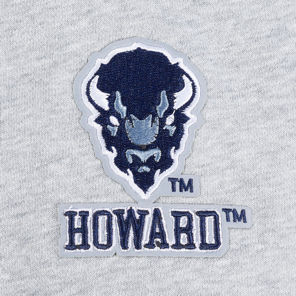 HOWARD UNIVERSITY CLASSIC WOMEN'S FLEECE HOODIE DRESS (HEATHER GREY) - Image 6