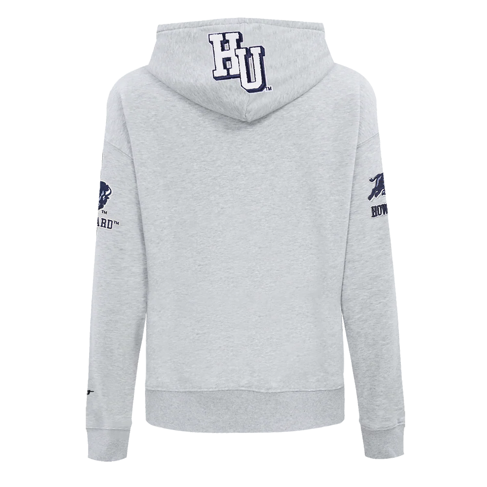 COLLEGE HOWARD UNIVERSITY CLASSIC WOMEN'S FLC PO HOODIE (HEATHER GREY) - Image 3