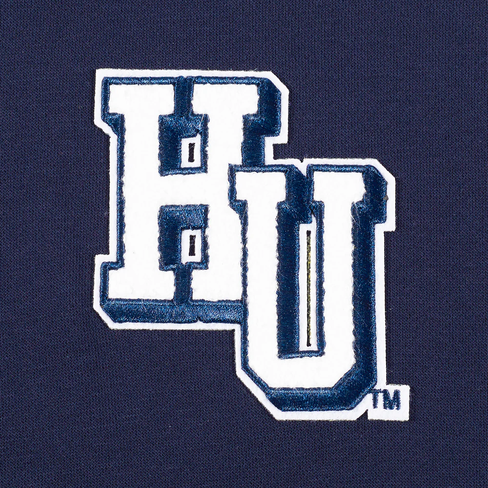 HOWARD UNIVERSITY CLASSIC WOMEN'S FLEECE CROPPED PULLOVER HOODIE (MIDNIGHT NAVY) - Image 5