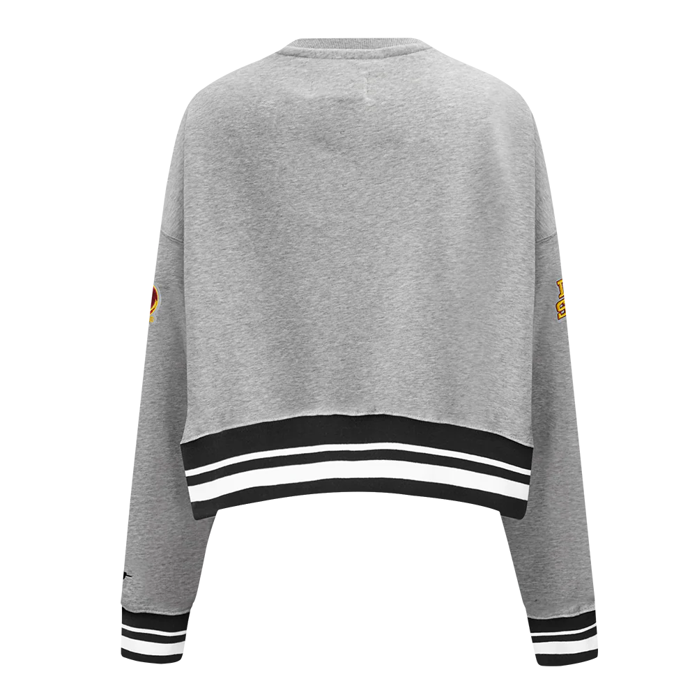 IOWA STATE UNIVERSITY CLASSIC WOMEN'S RIB FLEECE CREWNECK (HEATHER GRAY/BLACK) - Image 3