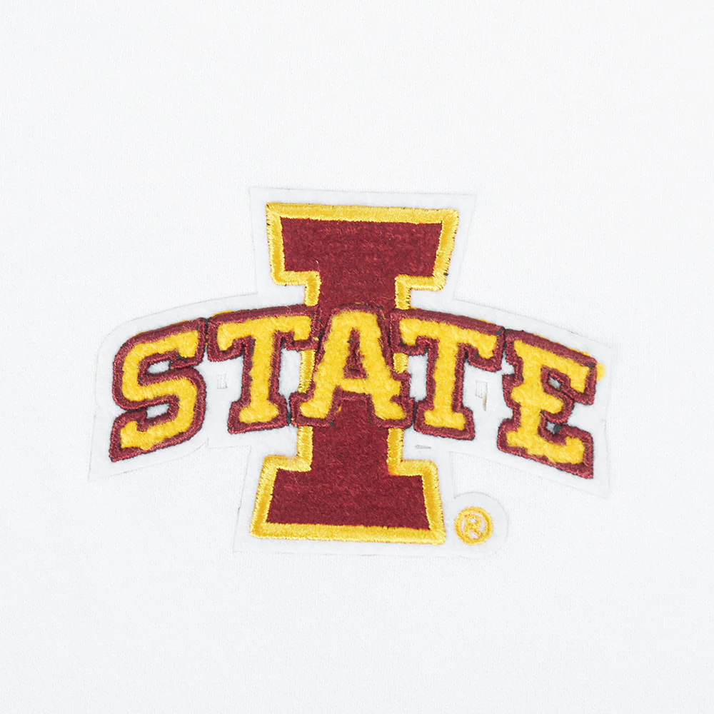 COLLEGE IOWA STATE UNIVERSITY CLASSIC WOMEN'S RIB FLC CROPPED PO HOODIE (WHITE/BLACK) - Image 5